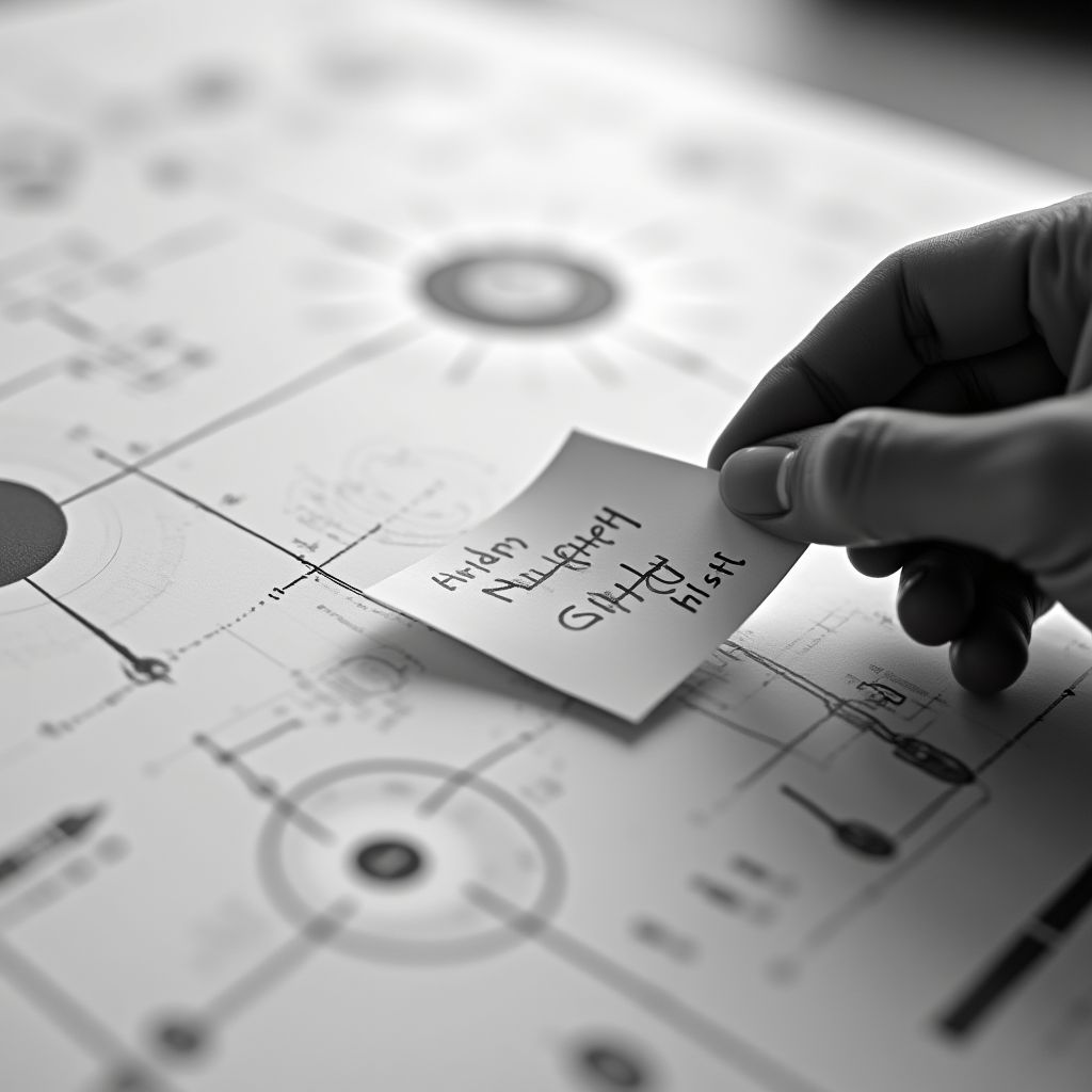 Strateji panosuna notlar yapıştıran bir iş insanı.