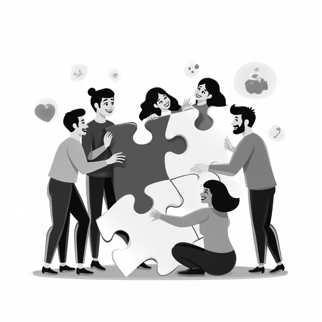 Takım çalışması etkinliğindeki bir grup çalışan.